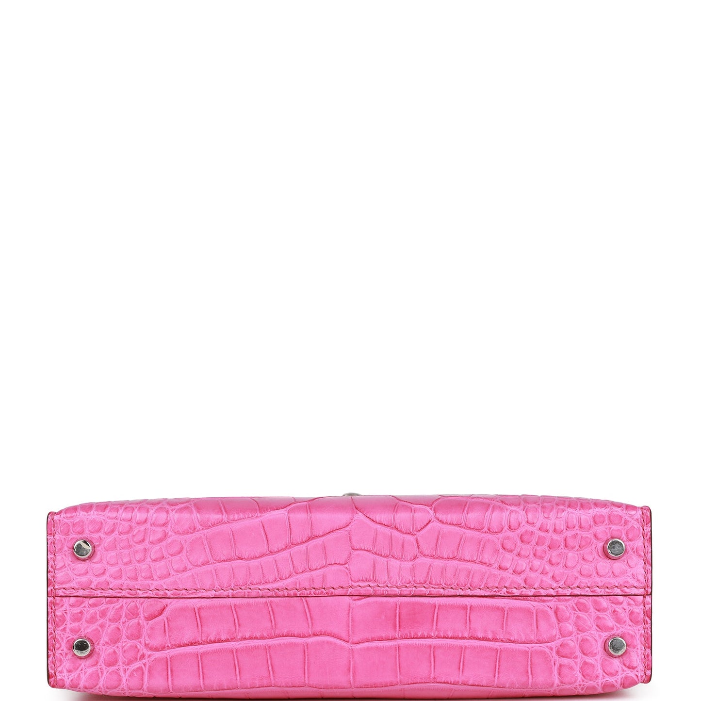 Hermes Kelly 20 Sellier Rose Shocking Matte Alligator Palladium Hardware