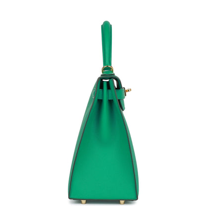 Hermes Kelly 28 Sellier Vert Jade Epsom Gold Hardware