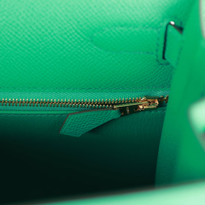 Hermes Kelly 28 Sellier Vert Jade Epsom Gold Hardware