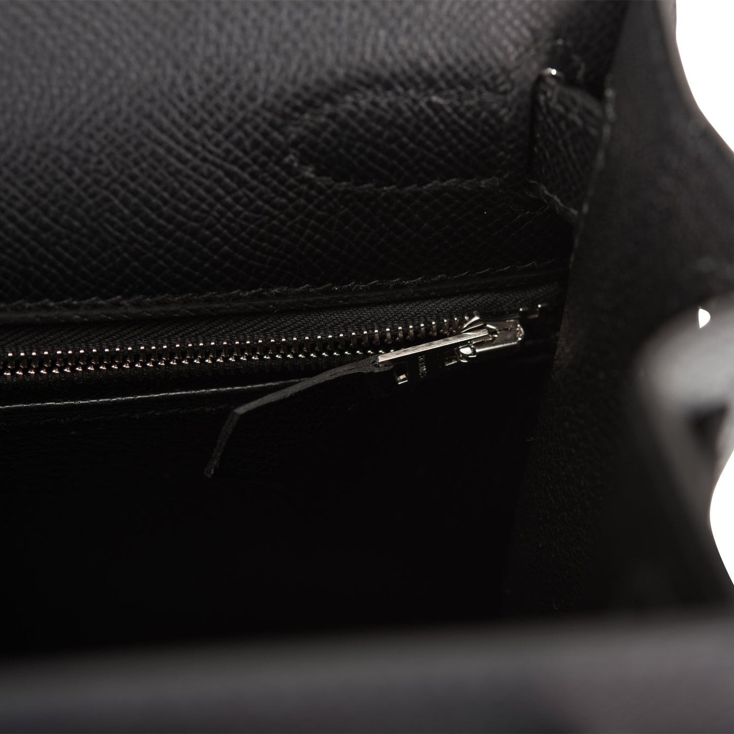 Hermes Kelly 28 Sellier Black Epsom Palladium Hardware