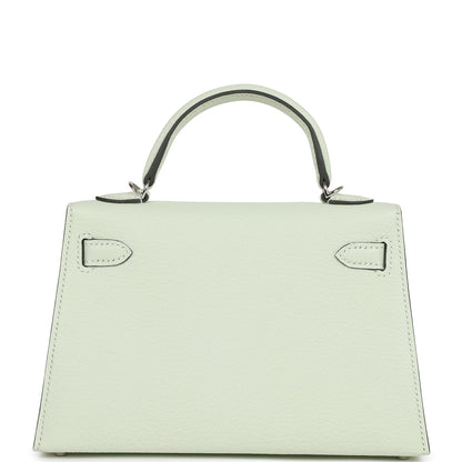 Hermes Kelly 20 Sellier Vert Fizz Chevre Palladium Hardware