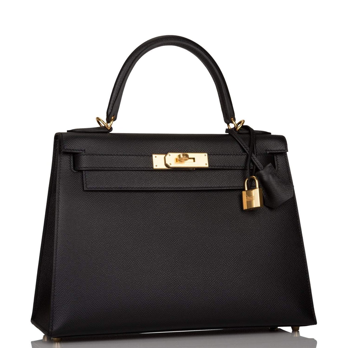 Hermes Kelly 28 Sellier Black Epsom Gold Hardware