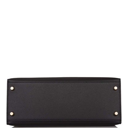 Hermes Kelly 28 Sellier Black Epsom Gold Hardware