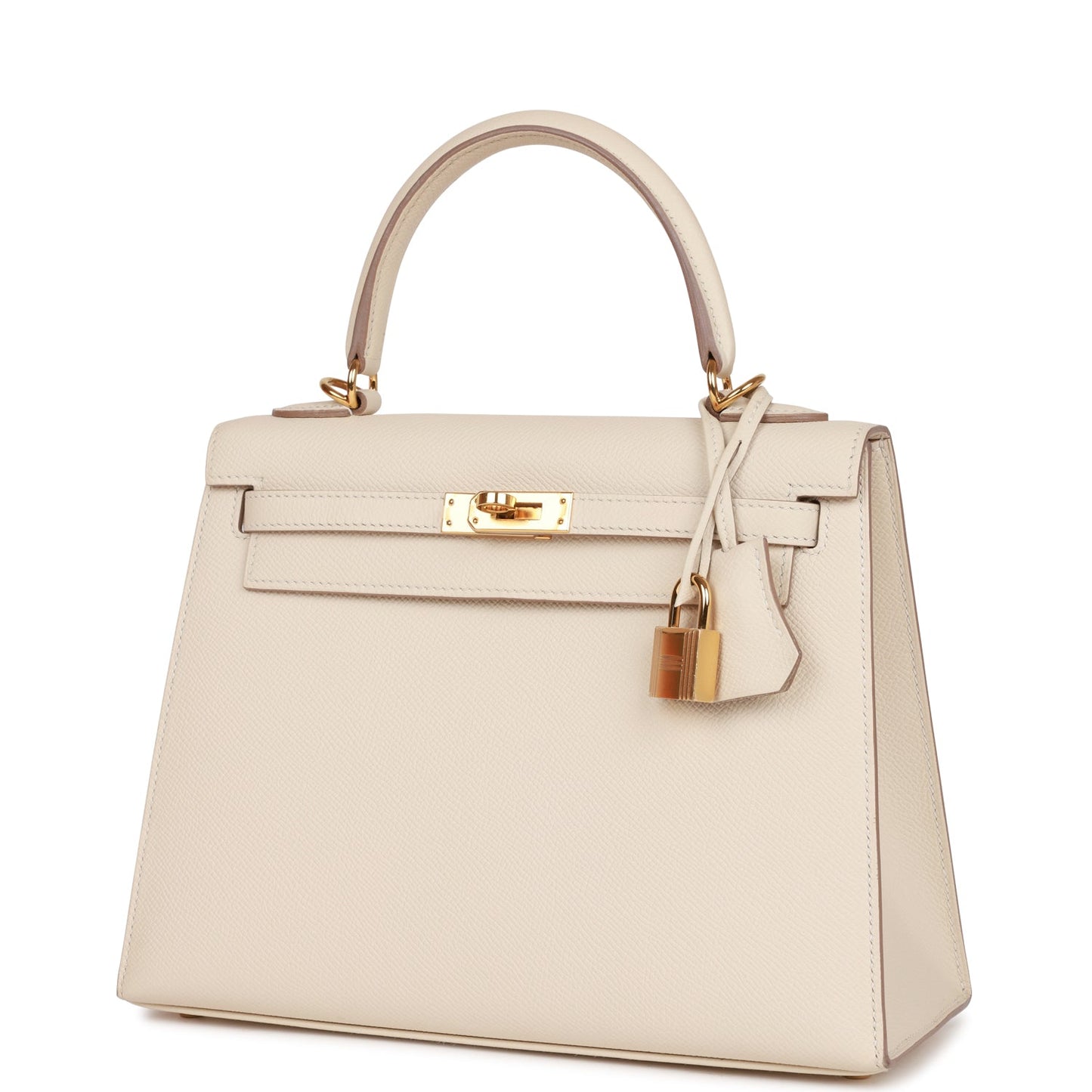 Hermes Kelly 25 Sellier Craie Epsom Gold Hardware