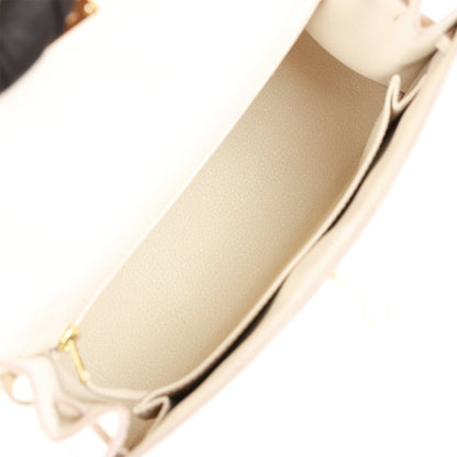 Hermes Kelly 25 Sellier Craie Epsom Gold Hardware