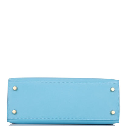Hermes Kelly 25 Sellier Bleu du Nord Epsom Gold Hardware