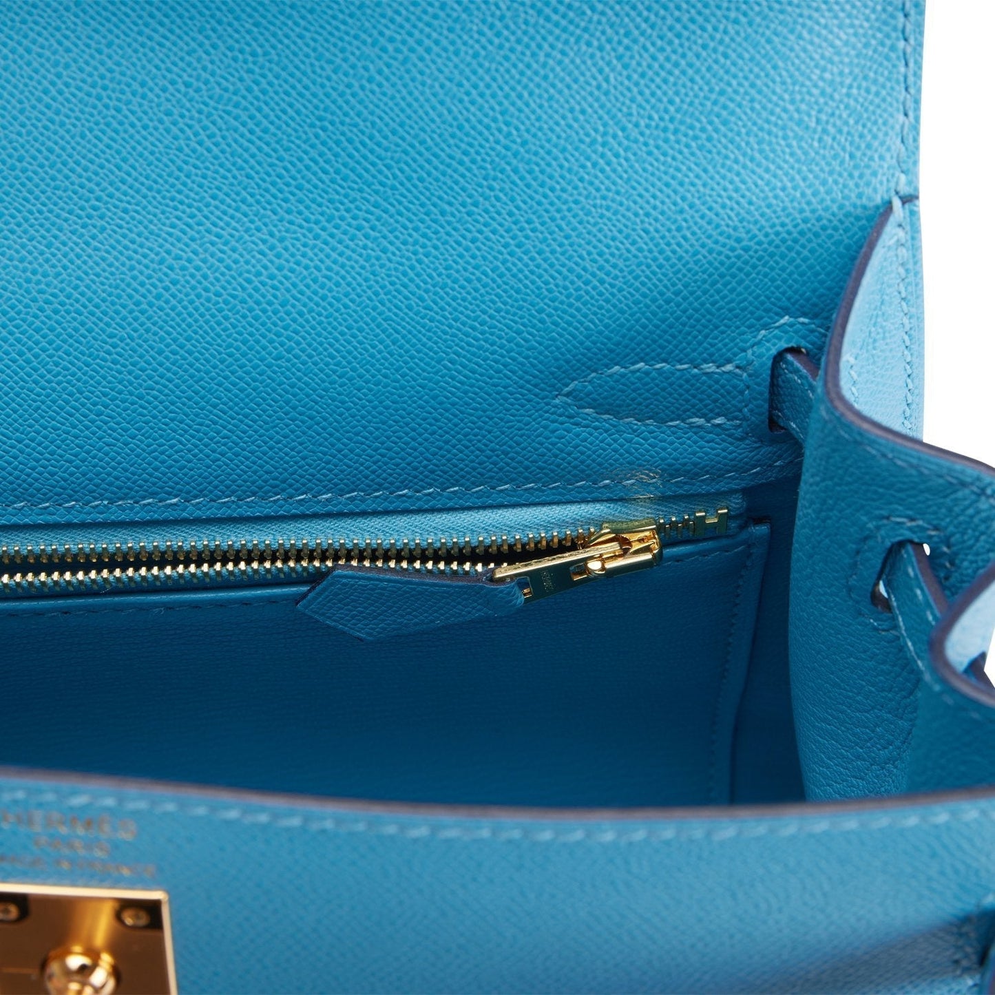 Hermes Kelly 25 Sellier Bleu du Nord Epsom Gold Hardware