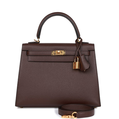 Hermes Kelly 25 Sellier Rouge Sellier Epsom Gold Hardware