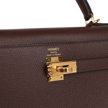 Hermes Kelly 25 Sellier Rouge Sellier Epsom Gold Hardware