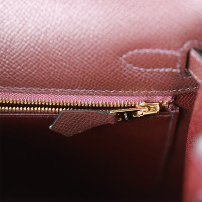 Hermes Kelly 25 Sellier Rouge Sellier Epsom Gold Hardware