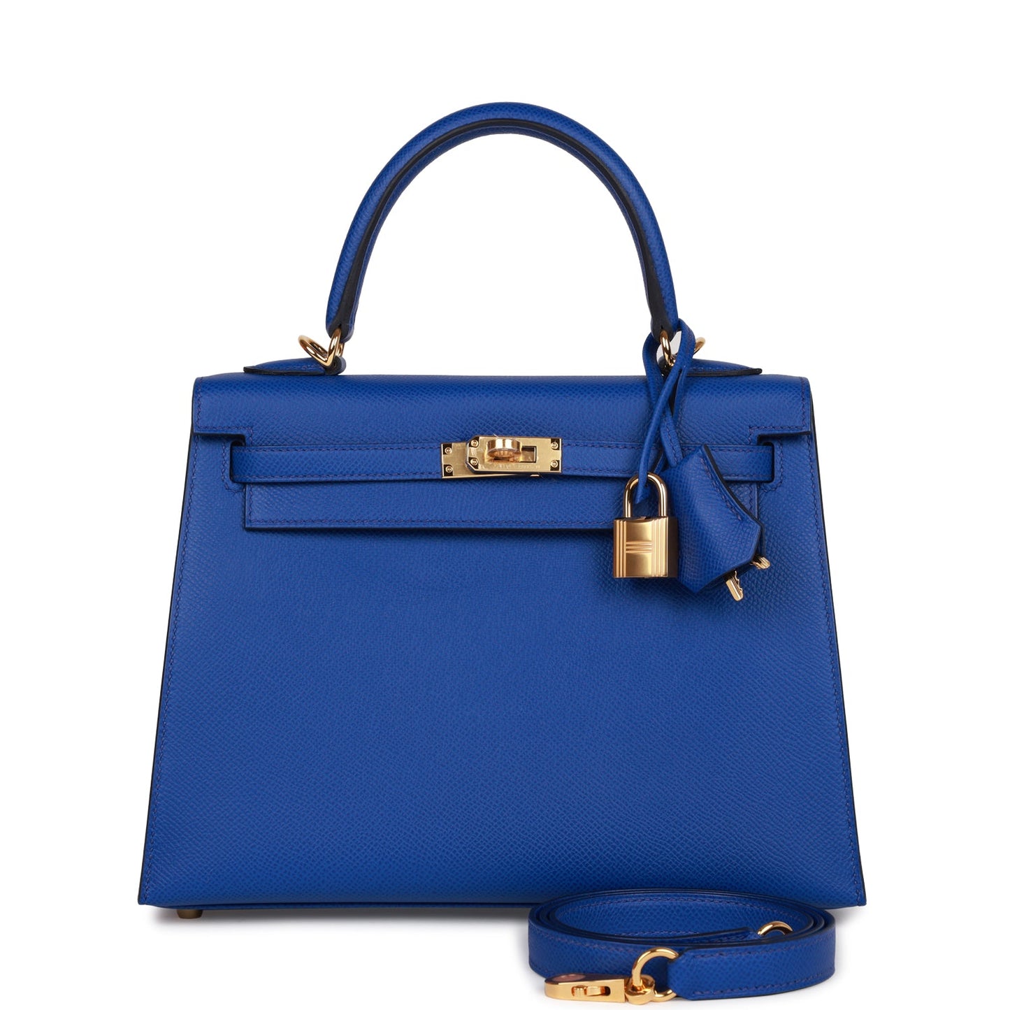 Hermes Kelly 25 Sellier Bleu Royal Epsom Gold Hardware