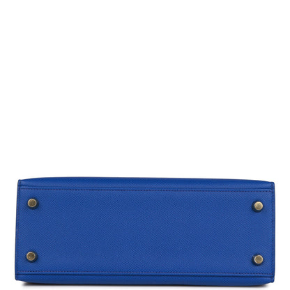 Hermes Kelly 25 Sellier Bleu Royal Epsom Gold Hardware