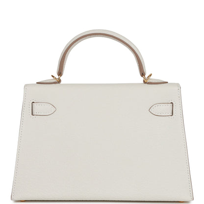 Hermes Kelly 20 Sellier Mushroom Chèvre Gold Hardware