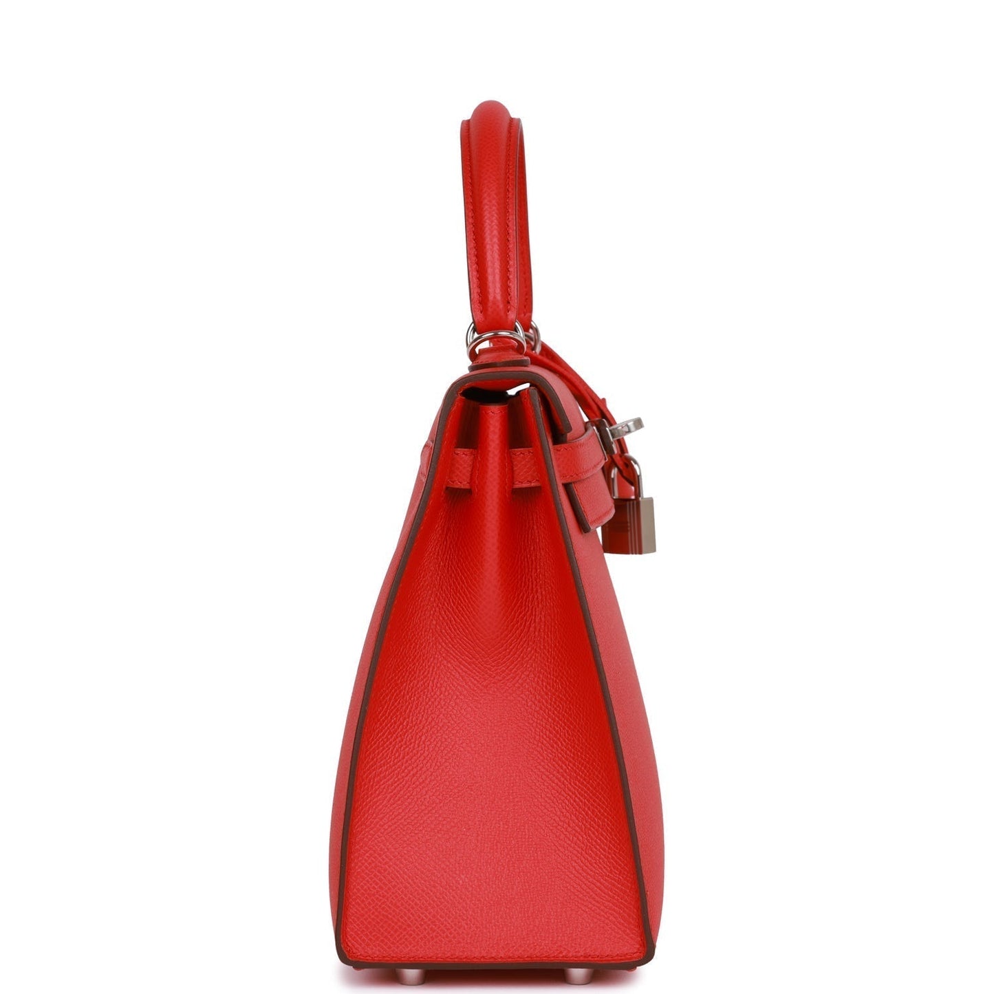 Hermes Kelly 25 Sellier Rouge de Coeur Verso Epsom Palladium Hardware