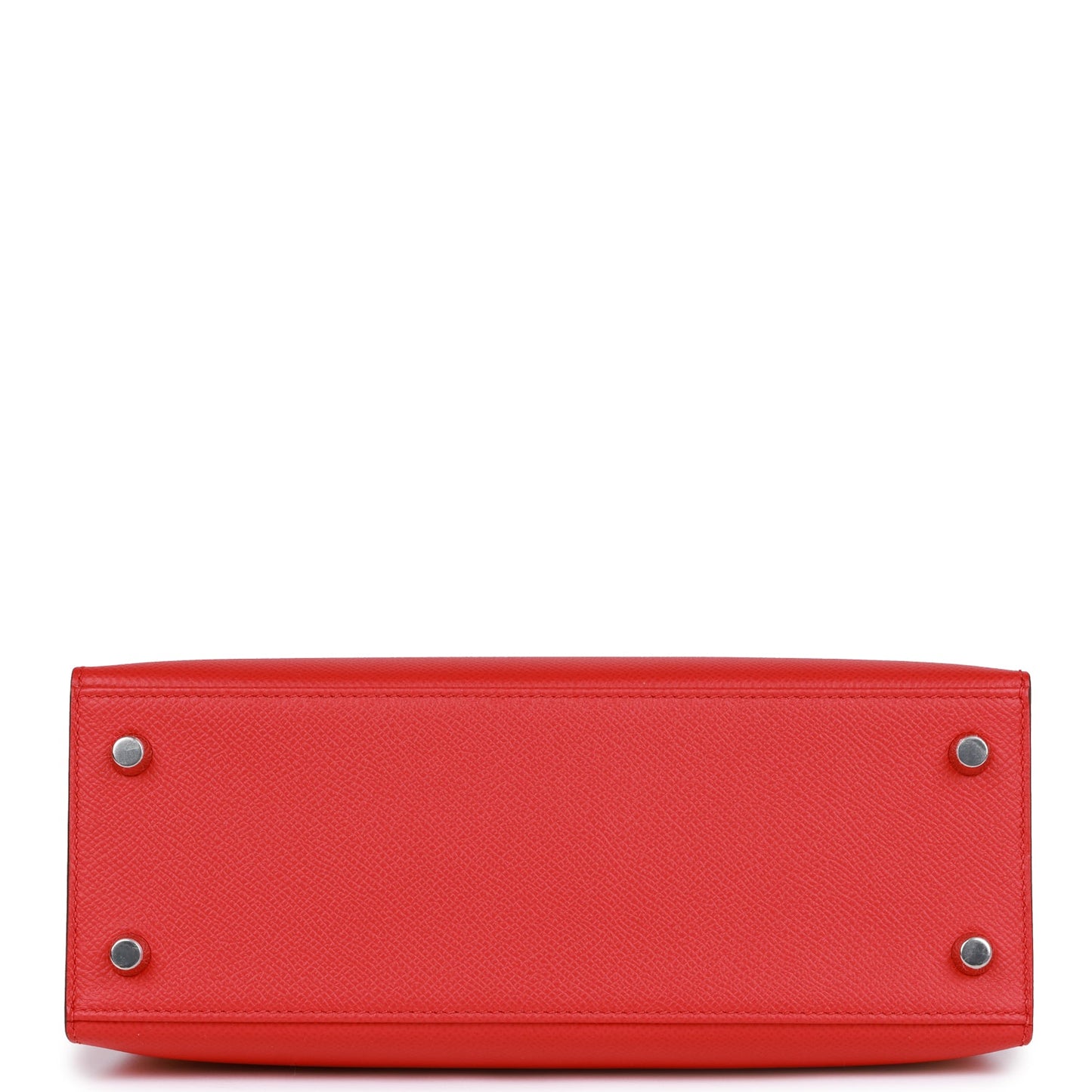 Hermes Kelly 25 Sellier Rouge de Coeur Verso Epsom Palladium Hardware