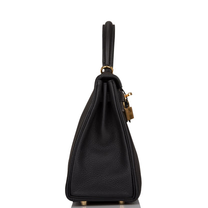 Hermes Kelly 25 Retourne Black Togo Gold Hardware