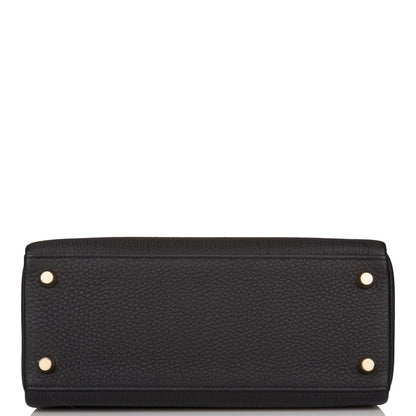 Hermes Kelly 25 Retourne Black Togo Gold Hardware