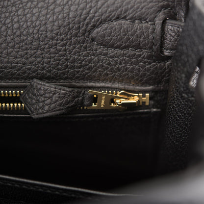 Hermes Kelly 25 Retourne Black Togo Gold Hardware