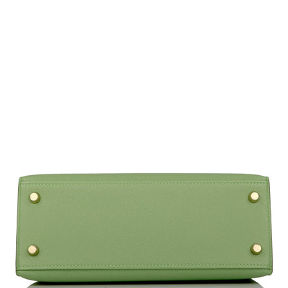 Hermes Kelly 25 Sellier Vert Criquet Epsom Gold Hardware