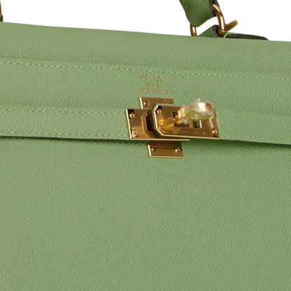 Hermes Kelly 25 Sellier Vert Criquet Epsom Gold Hardware