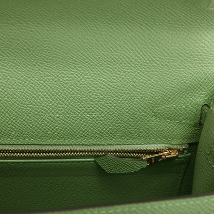 Hermes Kelly 25 Sellier Vert Criquet Epsom Gold Hardware