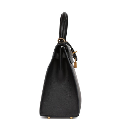 Hermes Kelly 28 Sellier Black Epsom Gold Hardware
