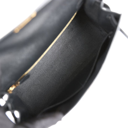 Hermes Kelly 28 Sellier Black Epsom Gold Hardware