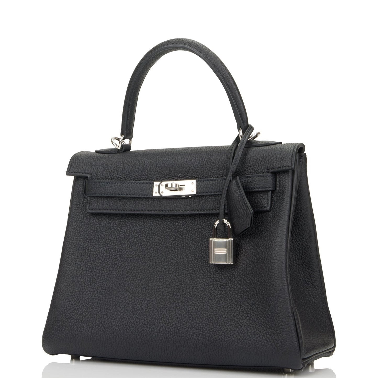 Hermes Kelly 25 Retourne Black Togo Palladium Hardware