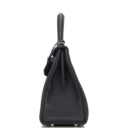 Hermes Kelly 25 Retourne Black Togo Palladium Hardware
