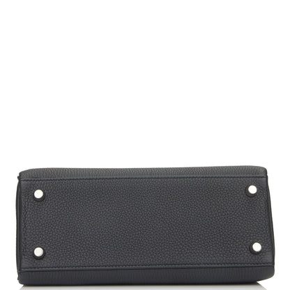Hermes Kelly 25 Retourne Black Togo Palladium Hardware