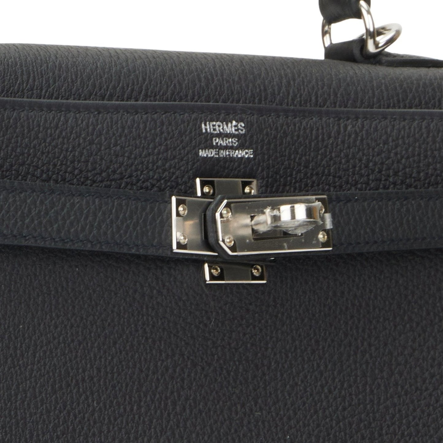 Hermes Kelly 25 Retourne Black Togo Palladium Hardware