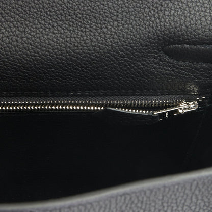 Hermes Kelly 25 Retourne Black Togo Palladium Hardware