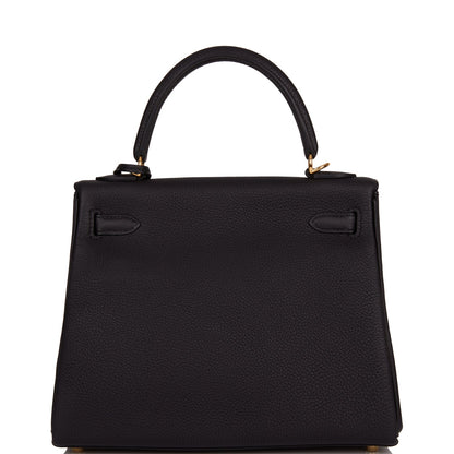 Hermes Kelly 25 Retourne Black Togo Gold Hardware