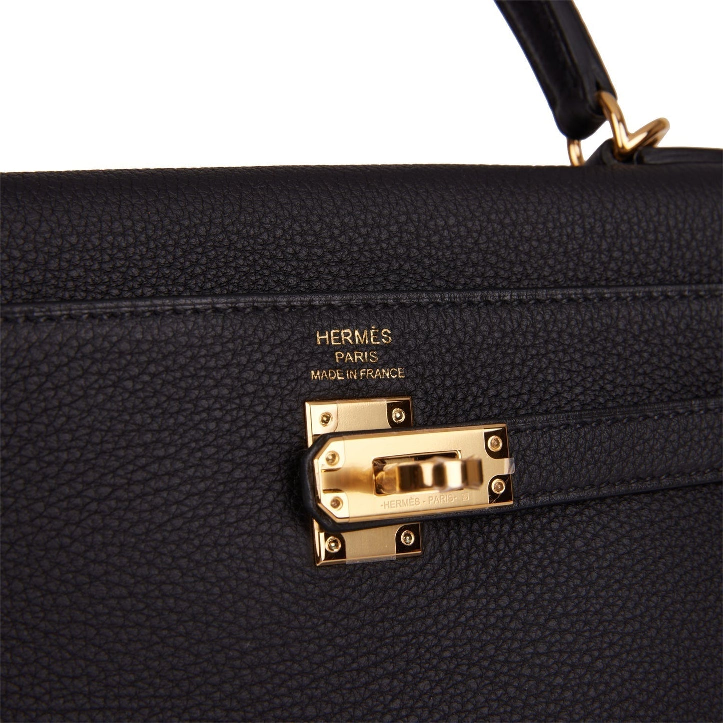 Hermes Kelly 25 Retourne Black Togo Gold Hardware