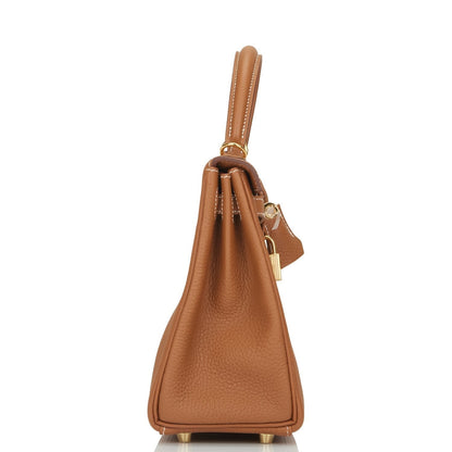 Hermes Kelly 25 Retourne Gold Togo Gold Hardware