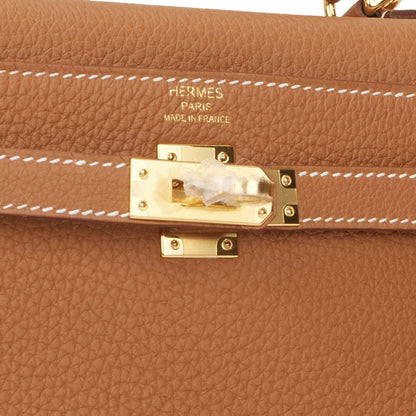 Hermes Kelly 25 Retourne Gold Togo Gold Hardware