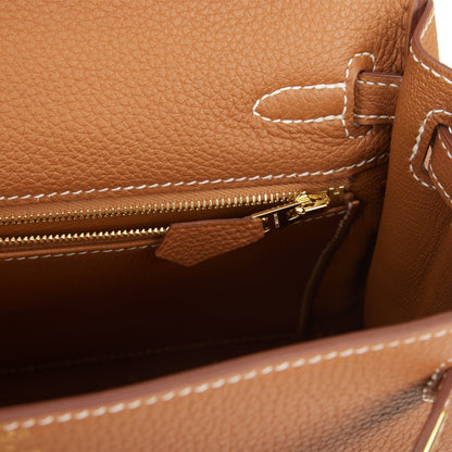 Hermes Kelly 25 Retourne Gold Togo Gold Hardware