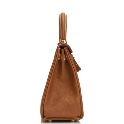 Hermes Kelly 25 Retourne Gold Togo Gold Hardware