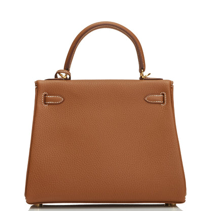 Hermes Kelly 25 Retourne Gold Togo Gold Hardware