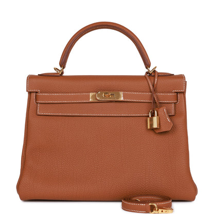 Hermes Kelly 32 Retourne Gold Togo Gold Hardware