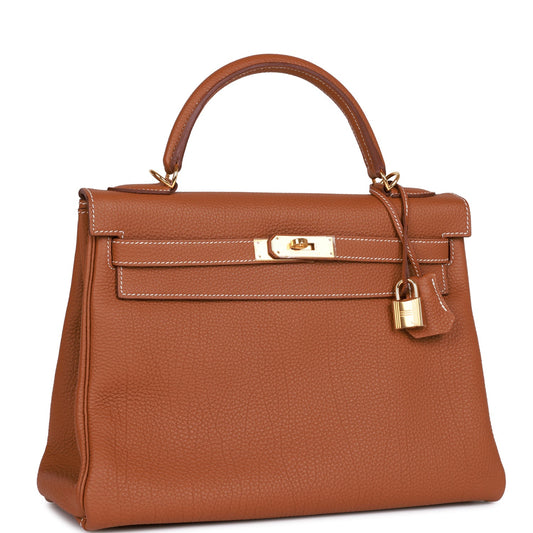 Hermes Kelly 32 Retourne Gold Togo Gold Hardware