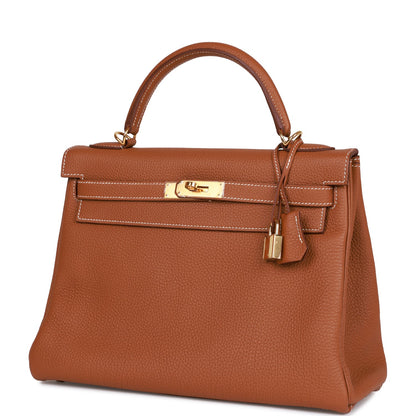 Hermes Kelly 32 Retourne Gold Togo Gold Hardware