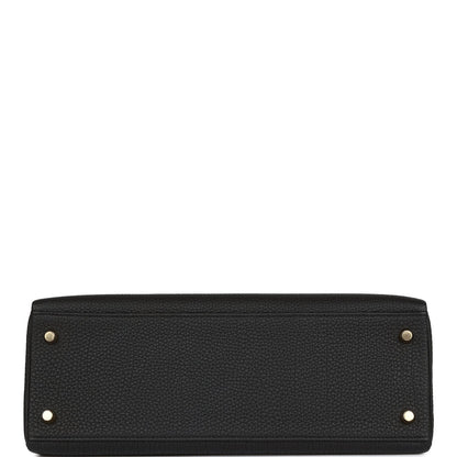 Hermes Kelly 32 Retourne Black Togo Gold Hardware