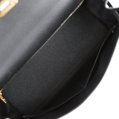 Hermes Kelly 32 Retourne Black Togo Gold Hardware