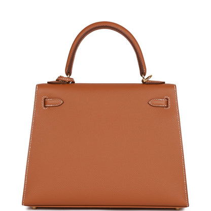Hermes Kelly 25 Sellier Gold Epsom Gold Hardware