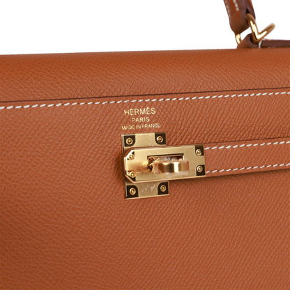 Hermes Kelly 25 Sellier Gold Epsom Gold Hardware
