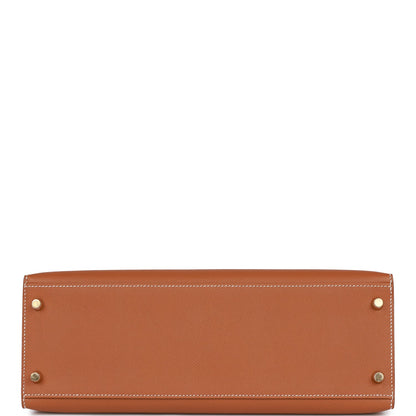 Hermes Kelly 32 Sellier Gold Epsom Gold Hardware