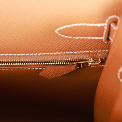 Hermes Kelly 32 Sellier Gold Epsom Gold Hardware