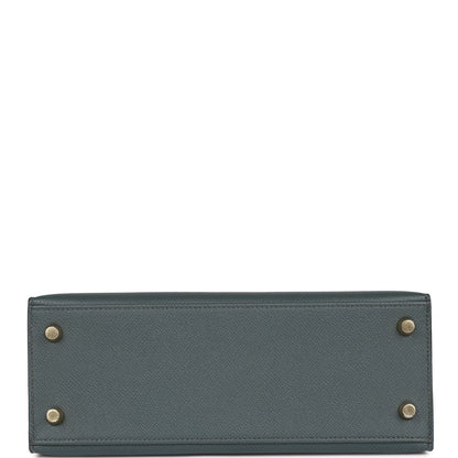 Hermes Kelly 25 Sellier Bleu Orage Epsom Gold Hardware