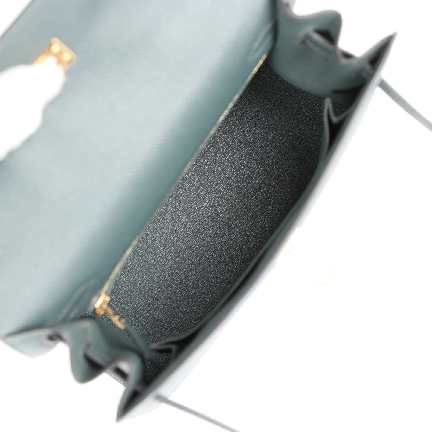 Hermes Kelly 25 Sellier Bleu Orage Epsom Gold Hardware